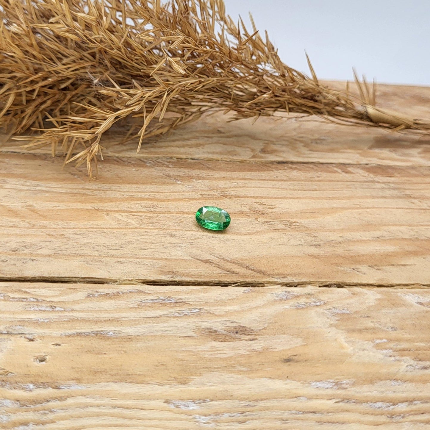 0.55 ct Natural Green Tsavorite Garnet 6.3x4.2mm Faceted Oval Gemstone Unmounted Gem, Earth Mined Green Garnet