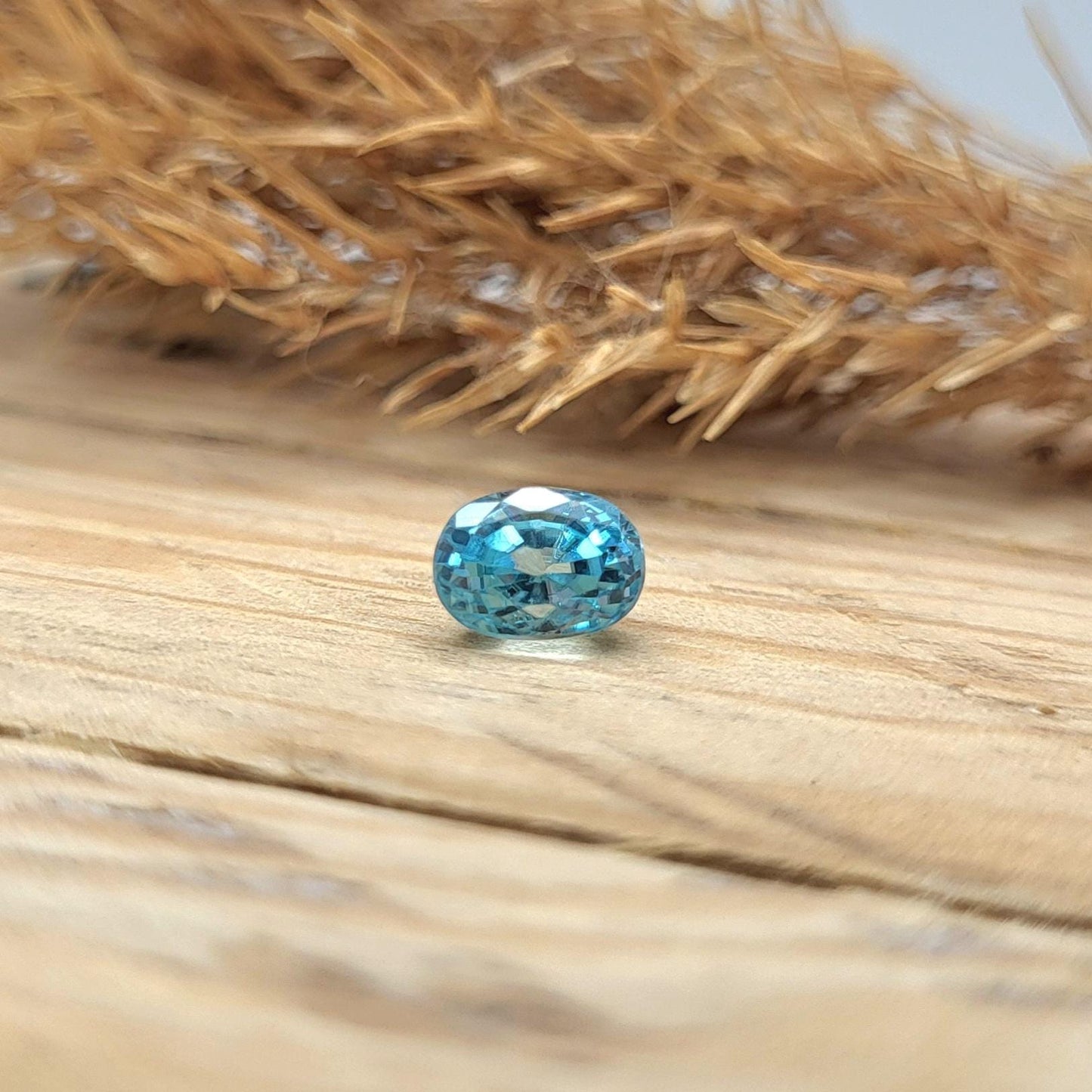 1.96 Carat Blue Zircon 7x5.2mm Oval Cut, Faceted Loose Gemstone