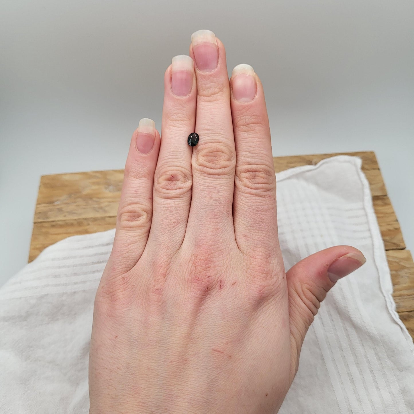 0.72 Carat Dark Green Sapphire 6.3x4.5mm Oval Cut, Faceted Loose Natural Heated Sapphire