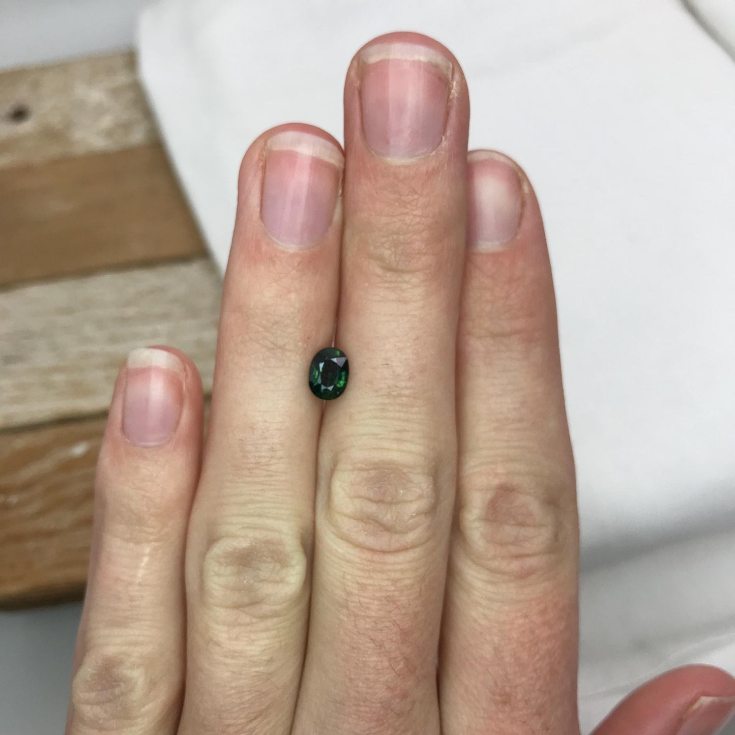 0.78 Ct Natural Greenish Blue Sapphire 6.5x4.8mm Oval Cut Heated