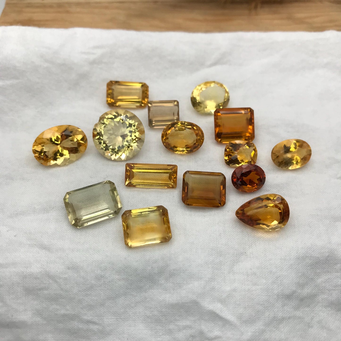 123 carat Lot of Worn Citrine, 15 Stones, Worn Faceted Discount Gemstone, Reclaimed/Recycled, Pre-formed Facet Rough, Re-cutting