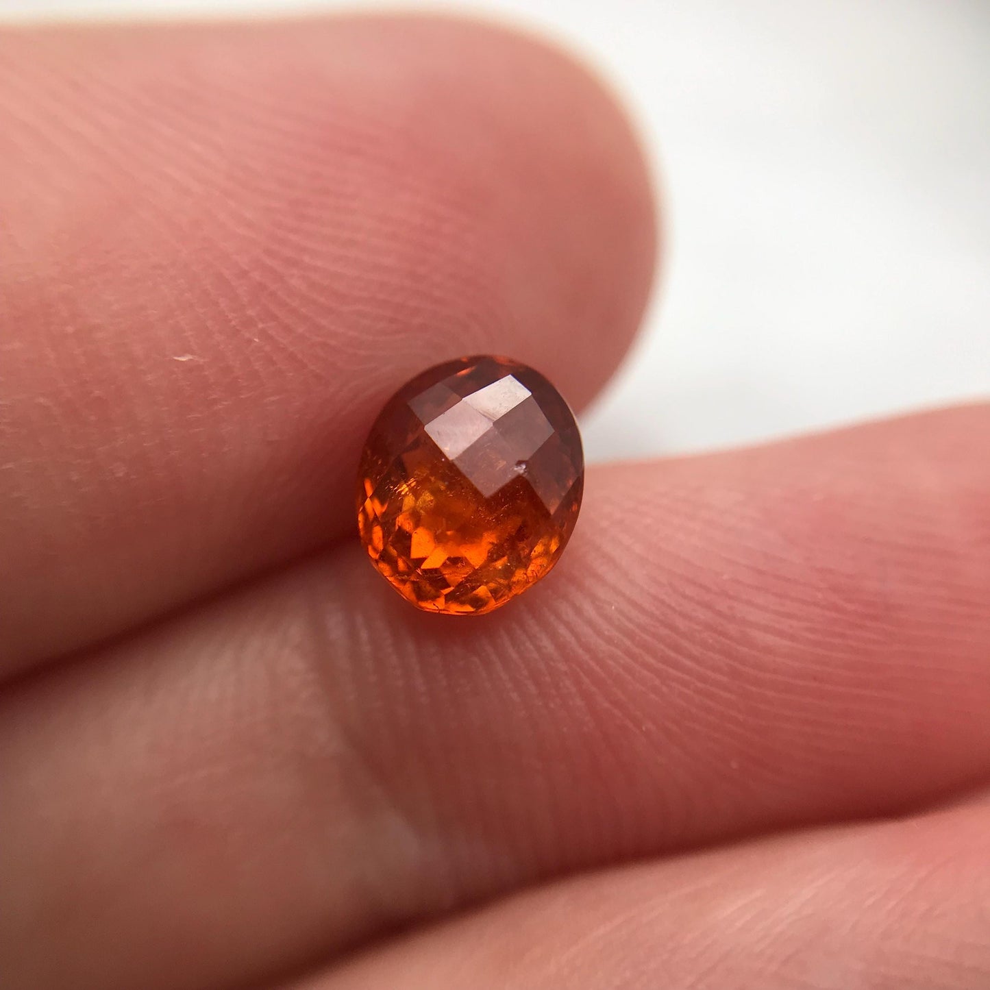 Natural Spessartite Garnet 1.86 carat 7x6mm Faceted Oval Loose Orange Garnet