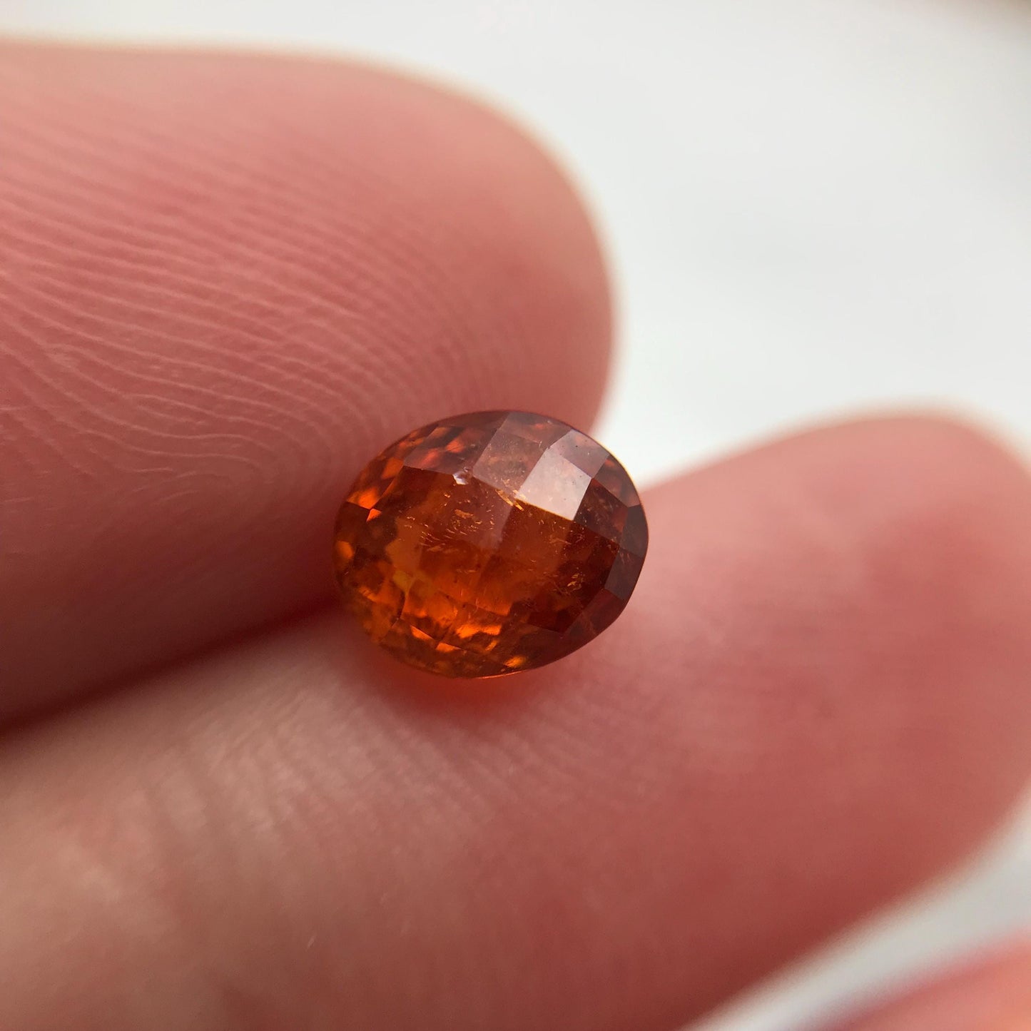 Natural Spessartite Garnet 1.86 carat 7x6mm Faceted Oval Loose Orange Garnet