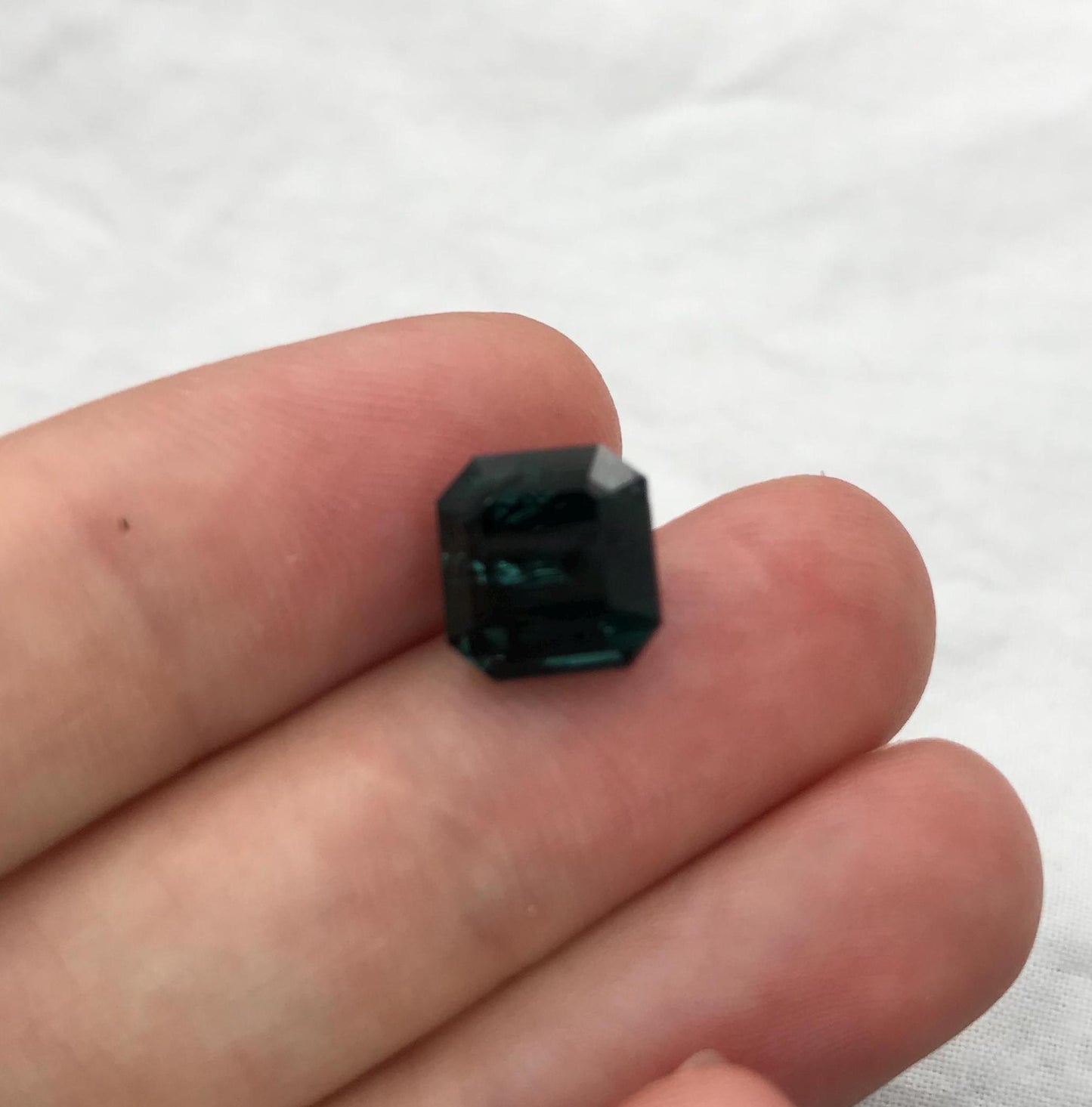 Natural Dark Green Tourmaline 4.54 carat, 9.2x8.7mm Octagon Cut, Faceted Loose Gemstone