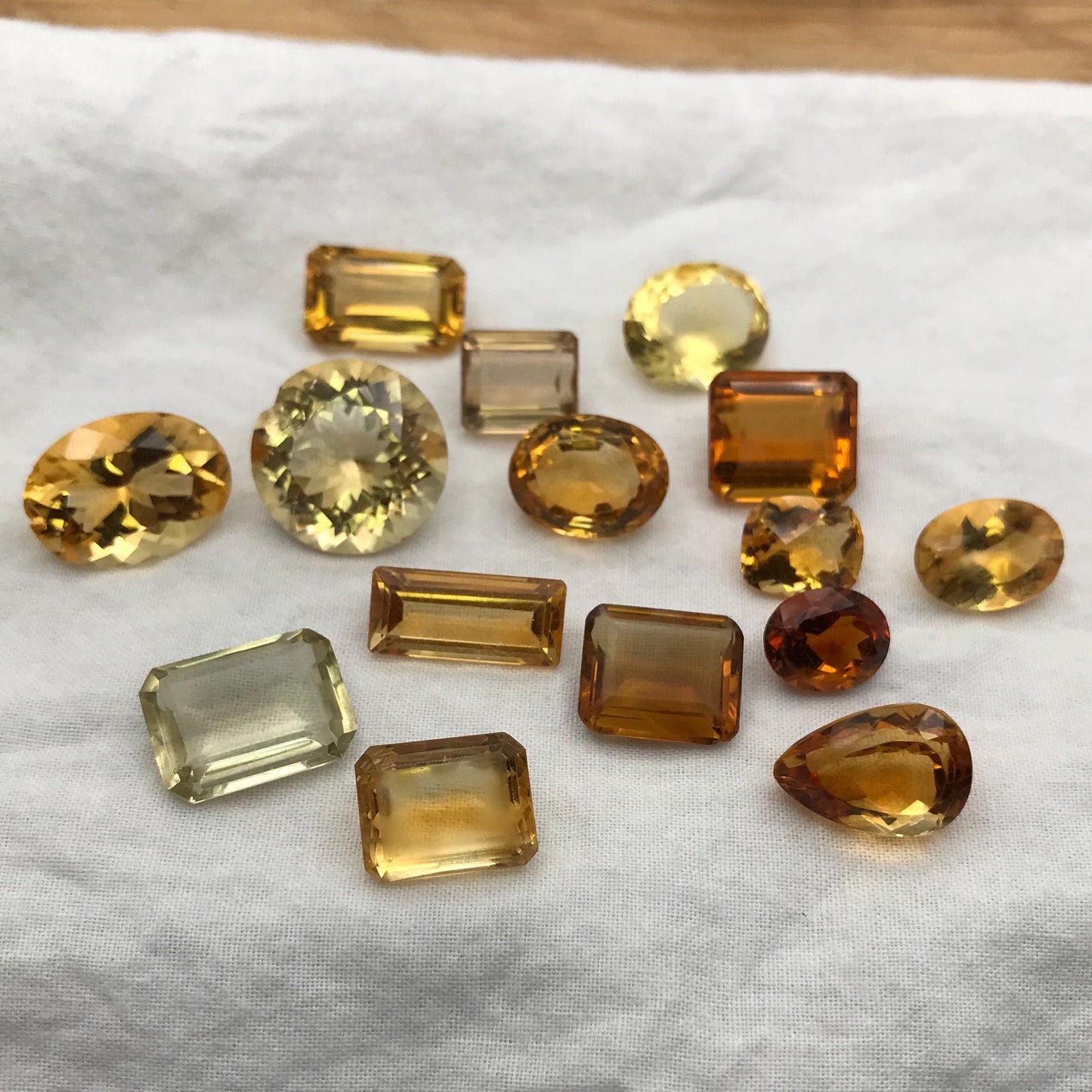 123 carat Lot of Worn Citrine, 15 Stones, Worn Faceted Discount Gemstone, Reclaimed/Recycled, Pre-formed Facet Rough, Re-cutting