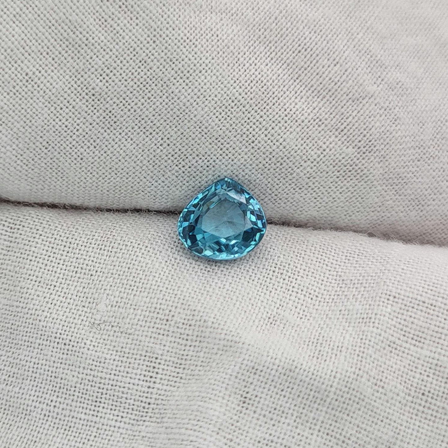 Natural Zircon 1.56 carat 6.7x6.4mm Blue Pear Loose Gemstone, Unmounted Zircon, December Birthstone