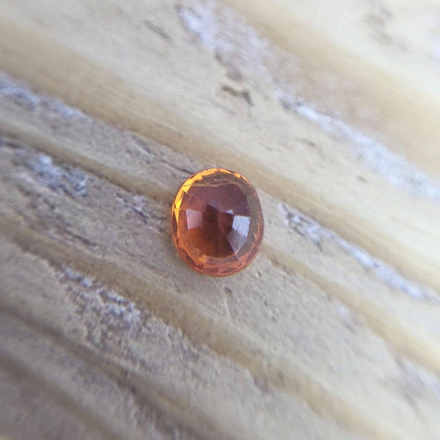 0.62 carat 5x4.3mm Natural Mandarin Spessartite Garnet, Faceted Oval Gemstone, Orange Garnet