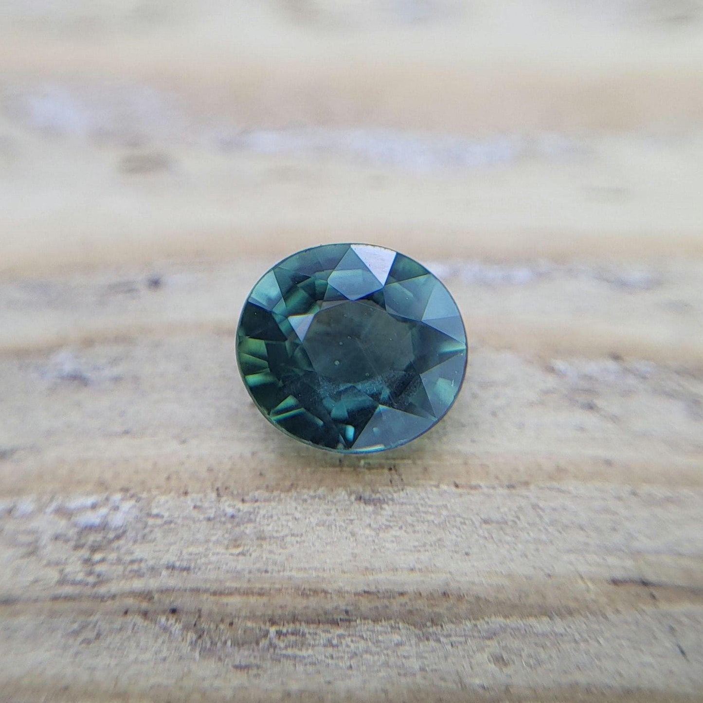 0.81 ct Natural Blue-Green Sapphire 6.2x5.4mm Oval Cut Heated, Faceted Loose Gemstone