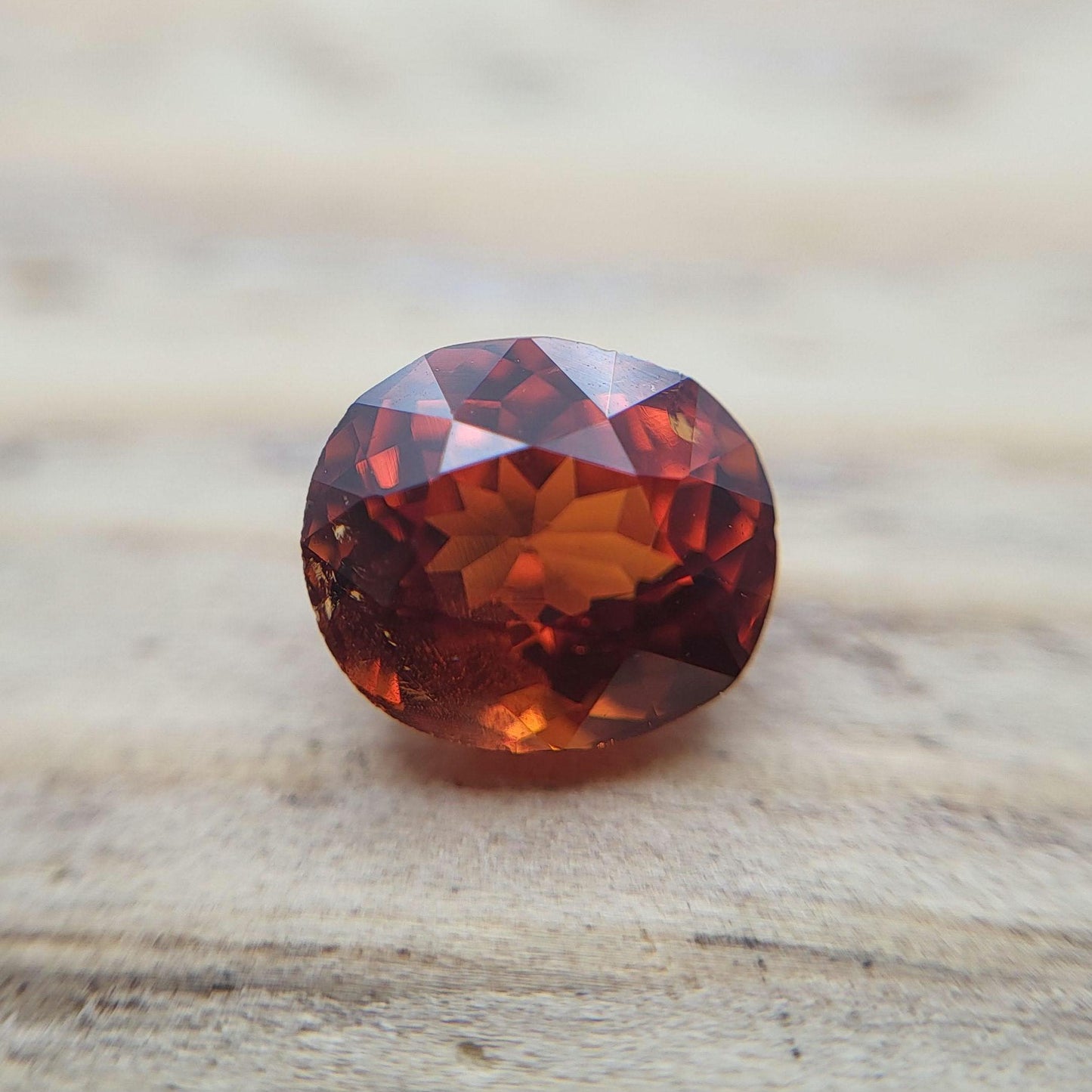 1.53 ct Natural Reddish Orange Spessartite Garnet 7x6mm Oval Faceted Gemstone Loose Gem Red-Orange Garnet