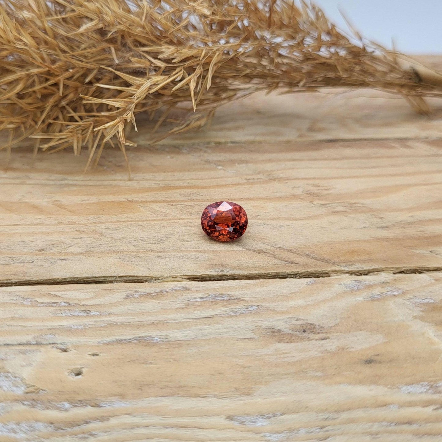 1.53 ct Natural Reddish Orange Spessartite Garnet 7x6mm Oval Faceted Gemstone Loose Gem Red-Orange Garnet