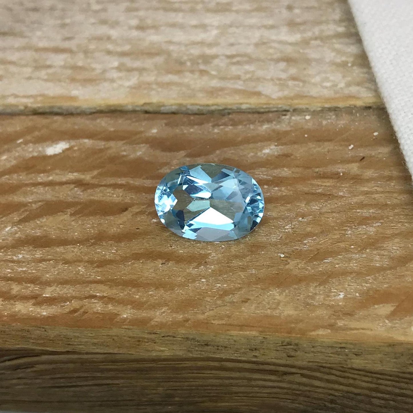 14x10mm Light Blue Topaz, 6.88 Ct Oval cut Faceted Discount Gemstone, Reclaimed/Recycled Imperfect Gem,