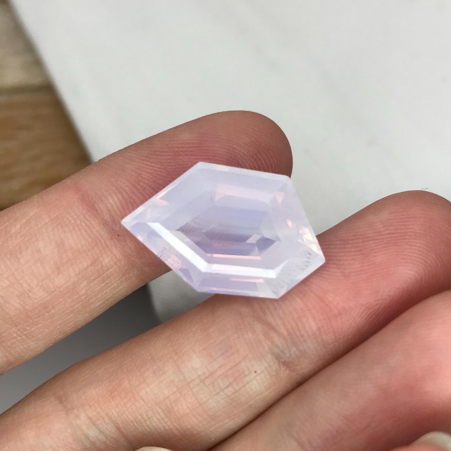 Fancy Cut Lavender Quartz 16 Carat Fancy Cut, 22.5x13.8mm Loose Faceted Gem,