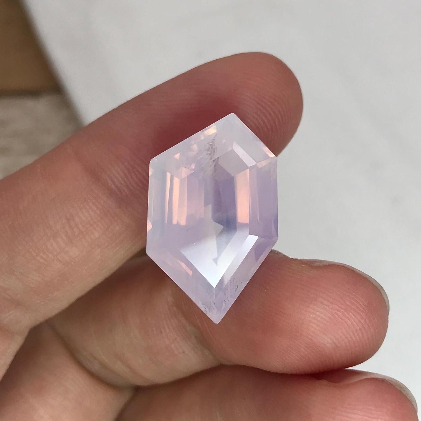 Fancy Cut Lavender Quartz 16 Carat Fancy Cut, 22.5x13.8mm Loose Faceted Gem,
