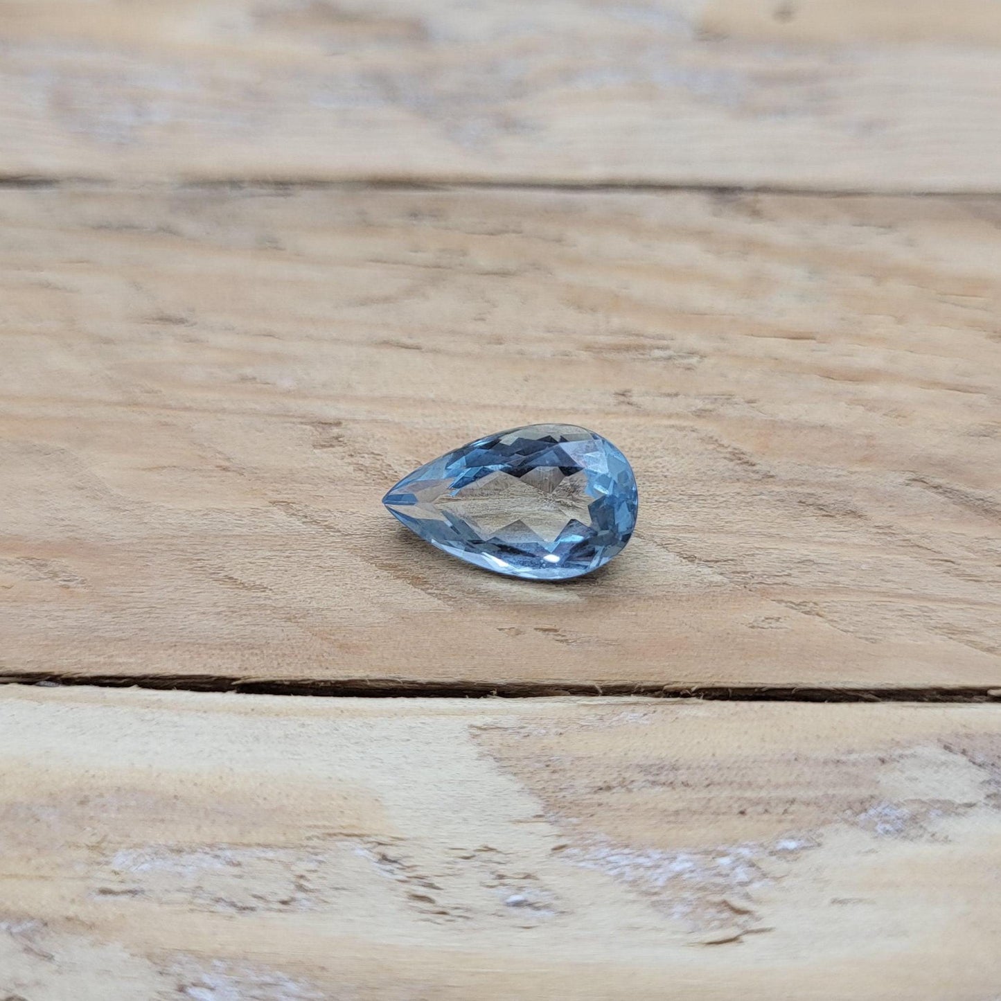 12x7mm Natural Aquamarine, 2.37 Carat, Light Blue Pear Cut Loose Faceted Gemstone