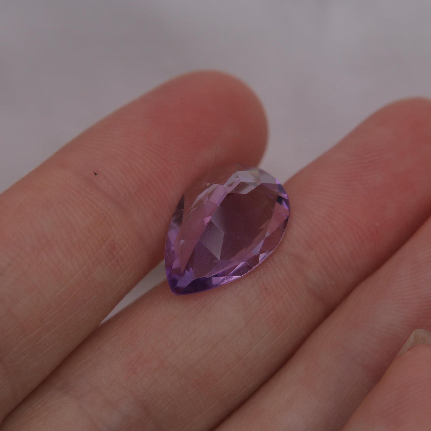 16.1x11.6mm Purple Amethyst 6 carat Pear Cut, Faceted Loose Gemstone