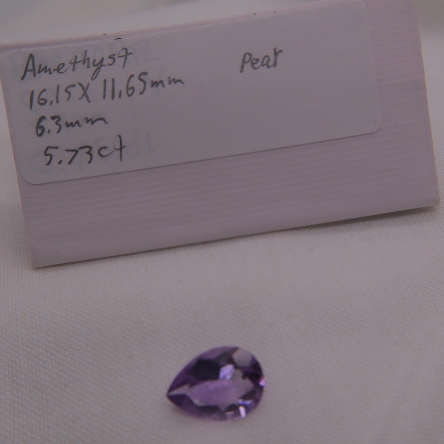 16.1x11.6mm Purple Amethyst 6 carat Pear Cut, Faceted Loose Gemstone