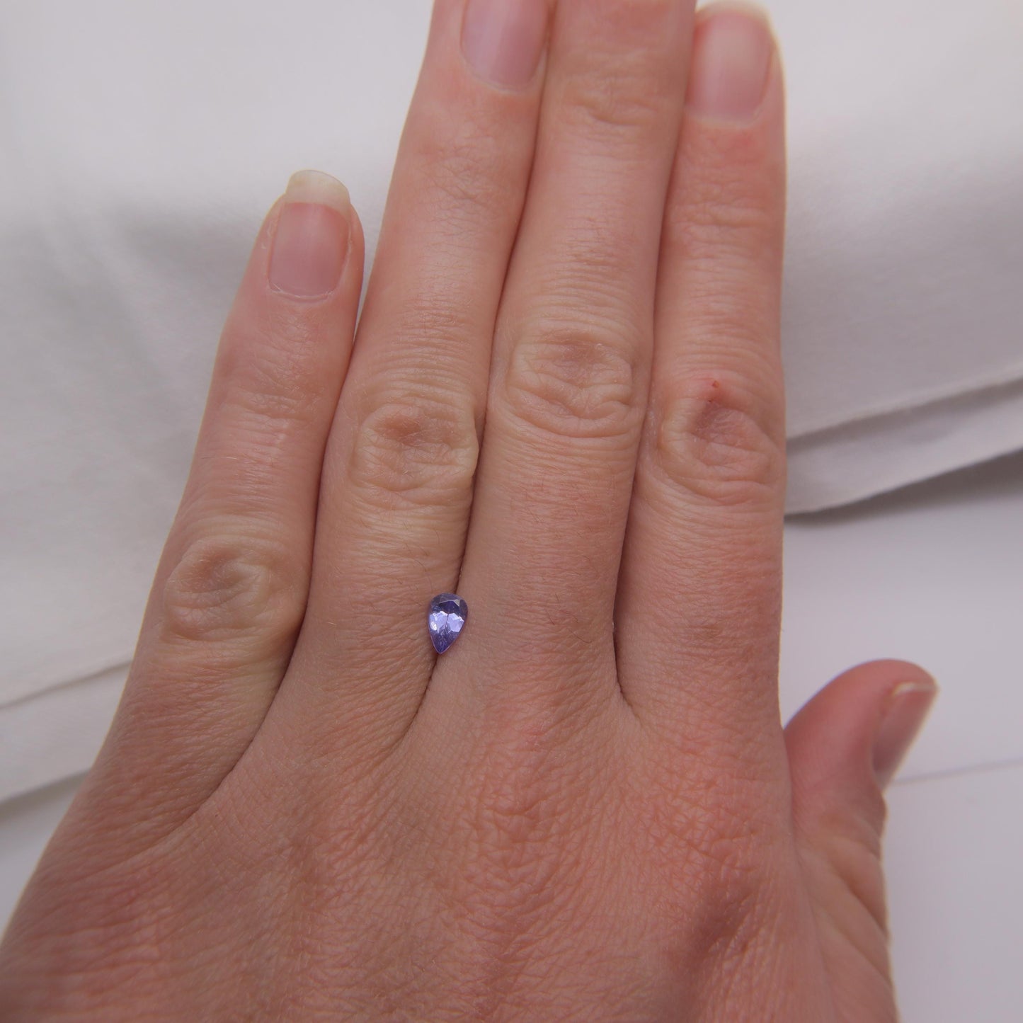 One 6x4mm Tanzanite Pear Cut, Faceted Loose Violet Gemstone, Natural Tanzanite, Zoisite