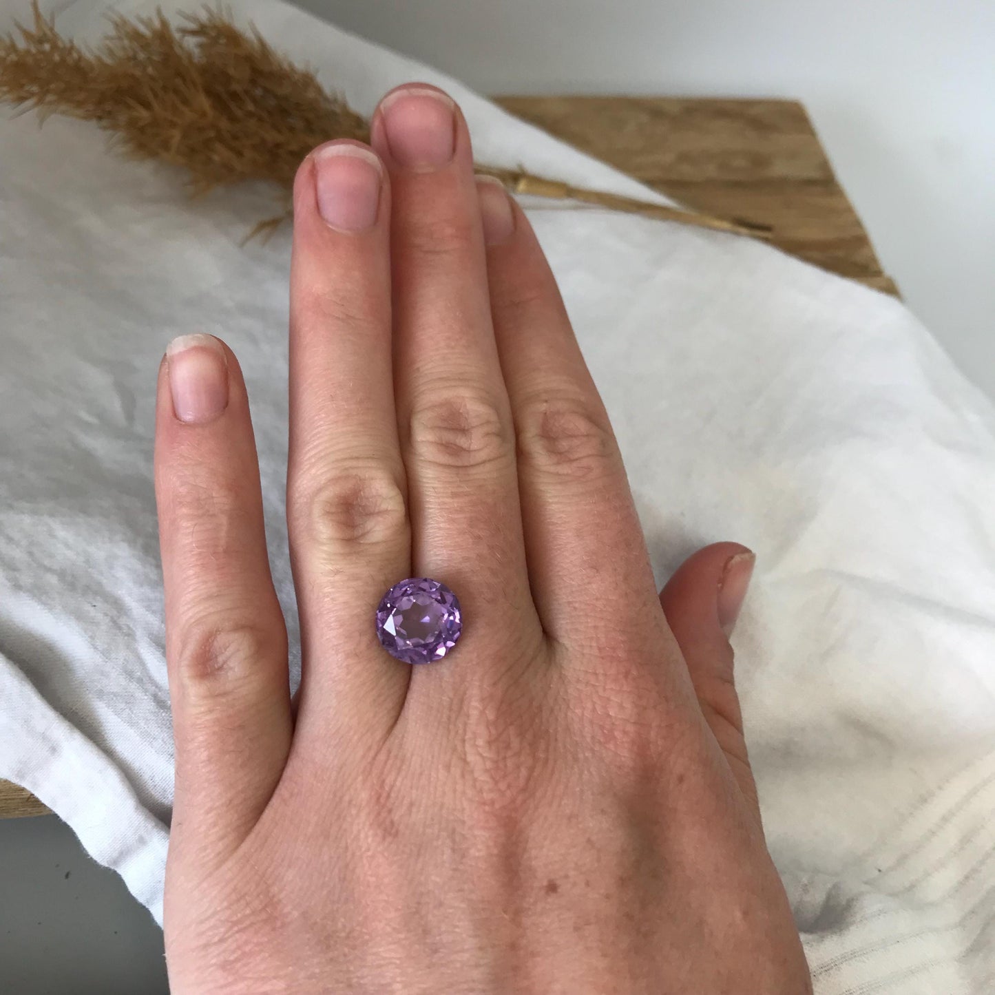 11mm Purple Color Change Lab Sapphire Round Cut 5.88 Carats, Faceted Loose Gem