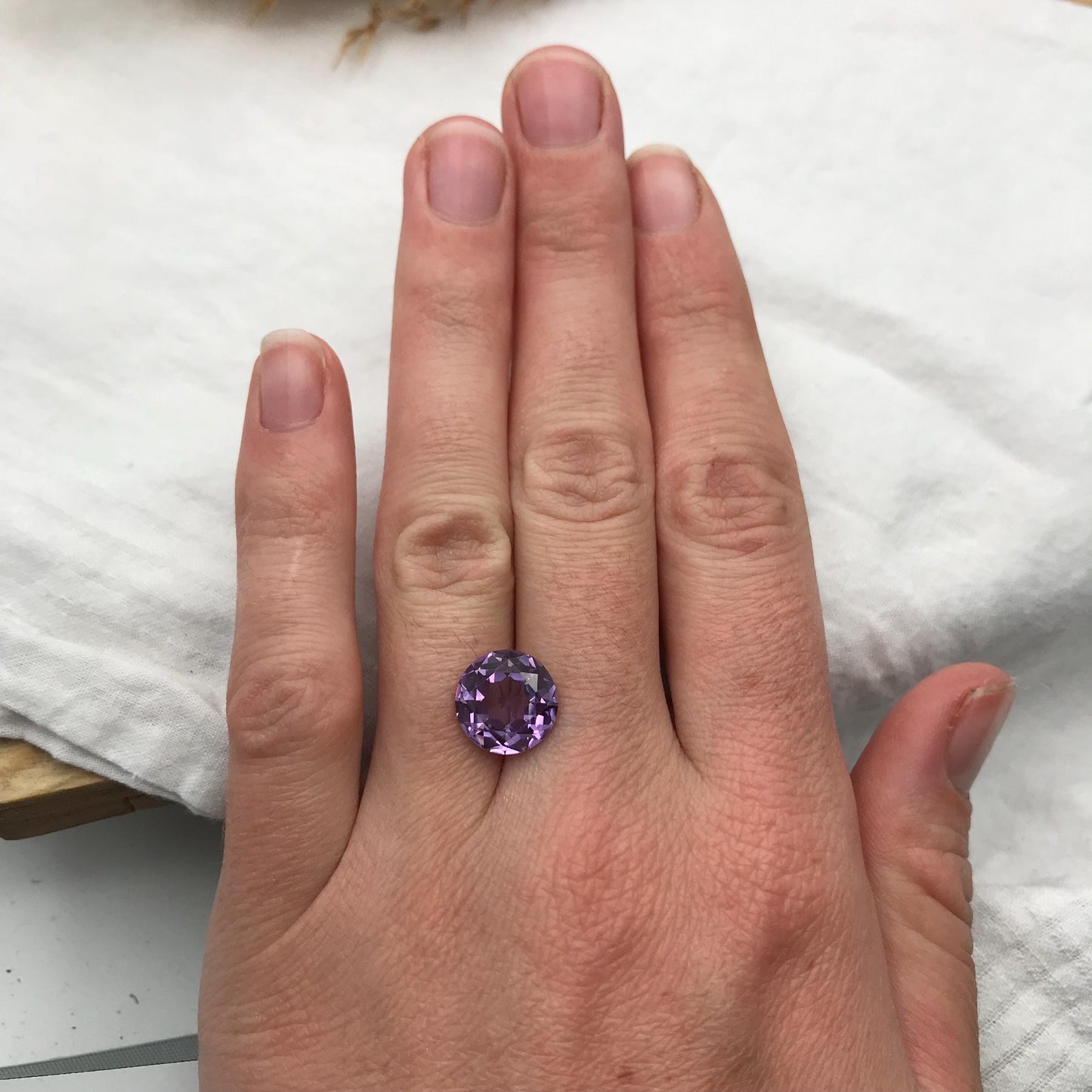 11mm Purple Color Change Lab Sapphire Round Cut 5.88 Carats, Faceted Loose Gem