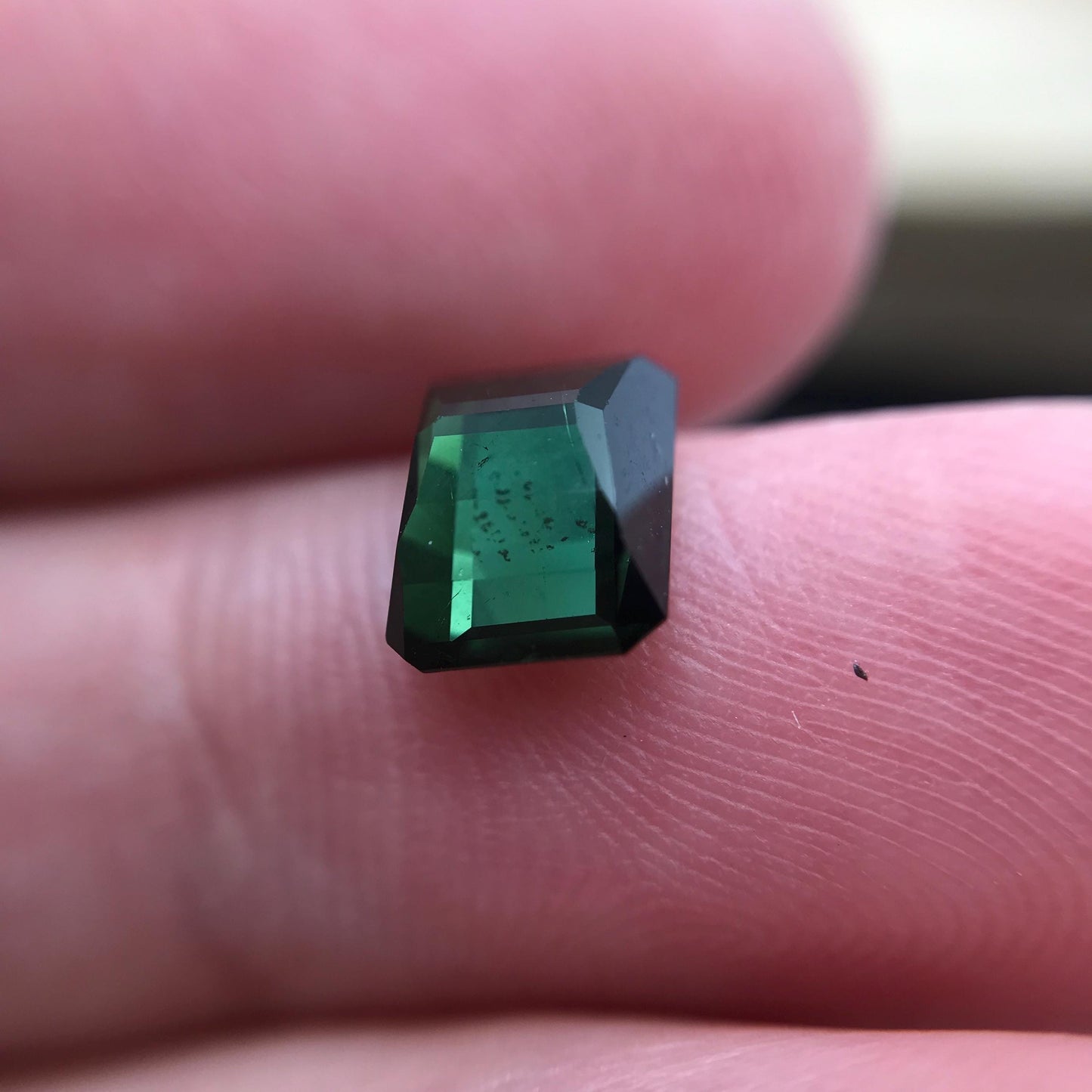 1.54 carat Natural Deep Green Tourmaline, 8.5x6mm Octagon Cut Faceted,
