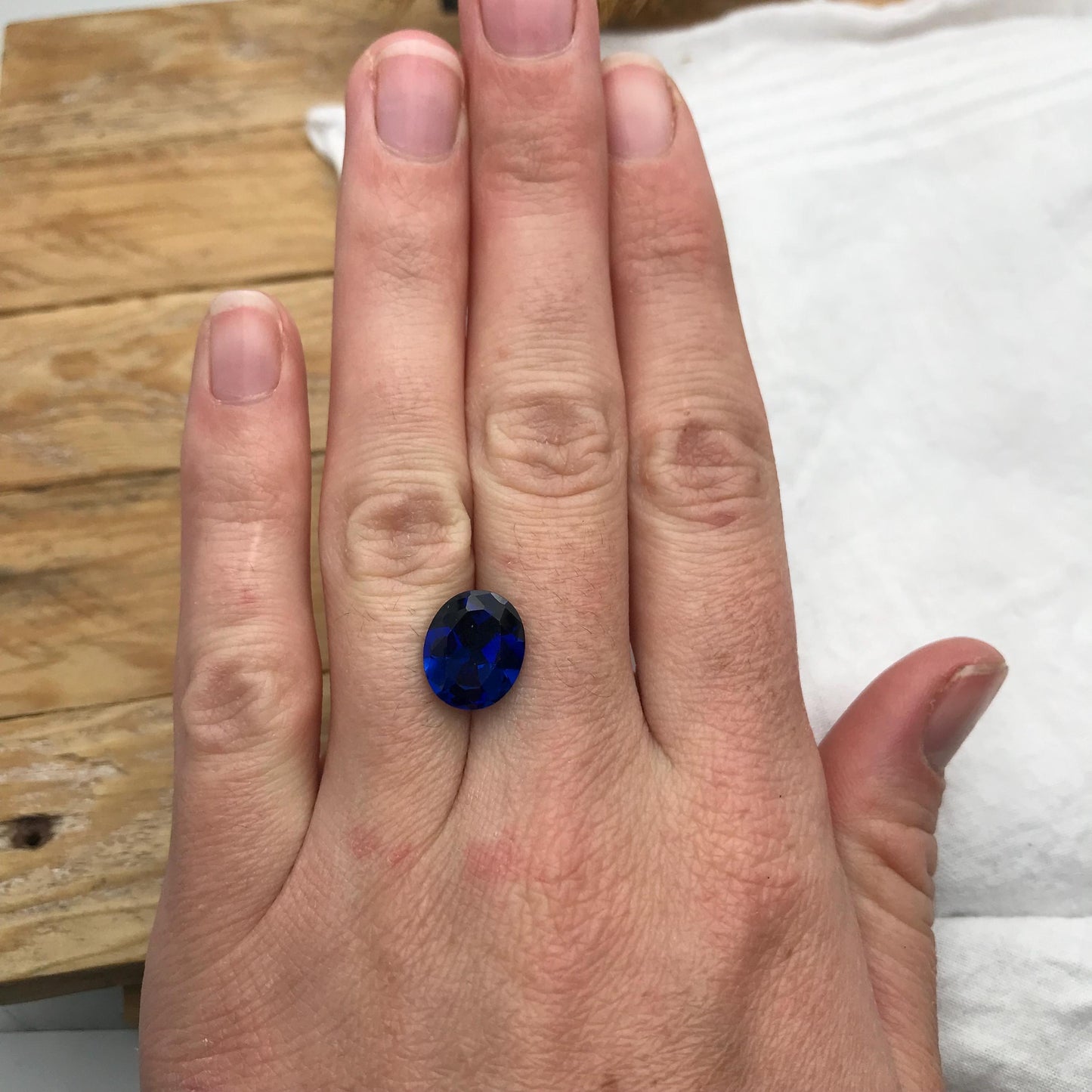 Lab Created Blue Spinel 4.91 Carat Man Made Spinel, 12x10mm Oval cut