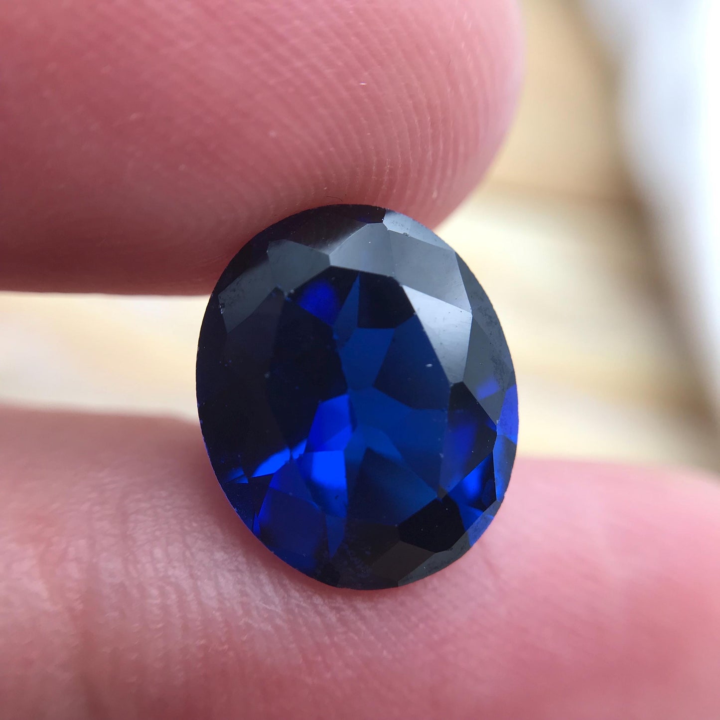 Lab Created Blue Spinel 4.91 Carat Man Made Spinel, 12x10mm Oval cut
