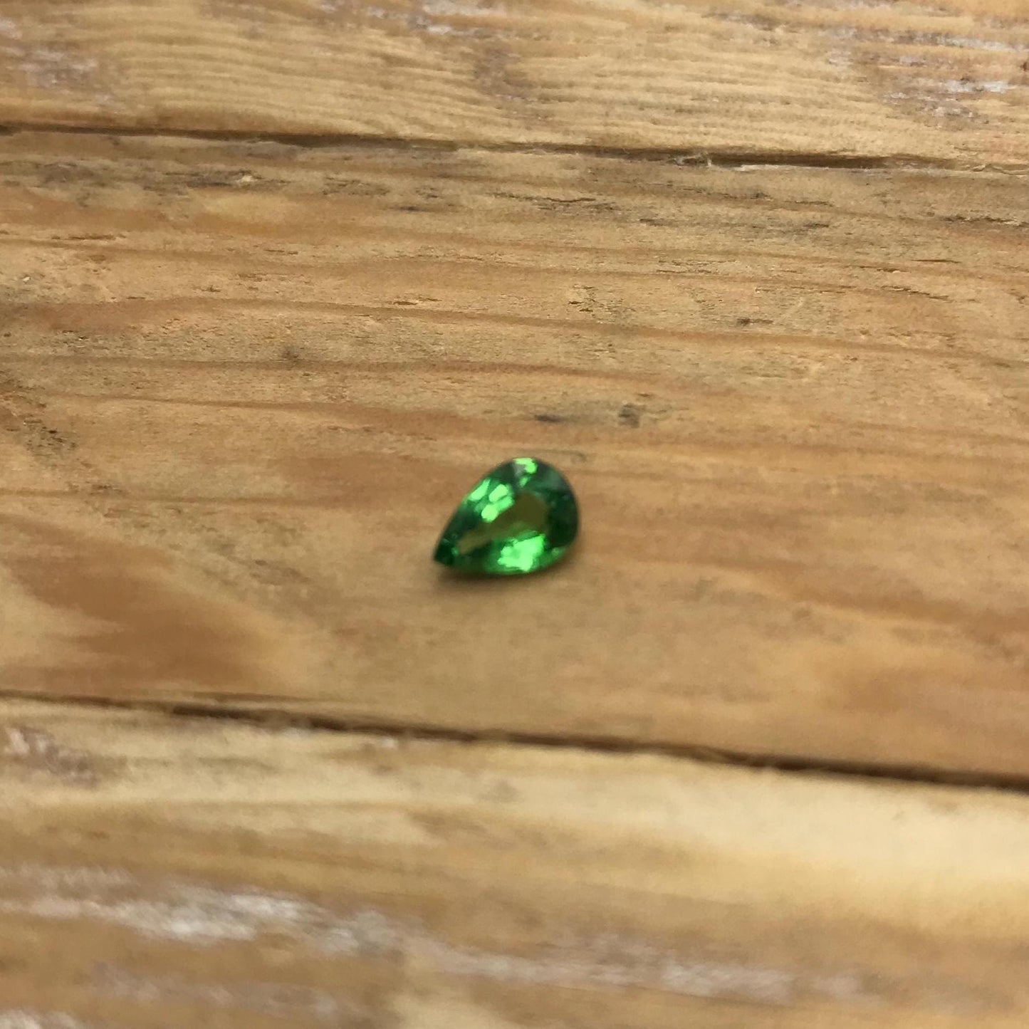 0.56 ct Natural Green Tsavorite Garnet 6.5x4.6mm Faceted Pear cut Gemstone, Green Garnet