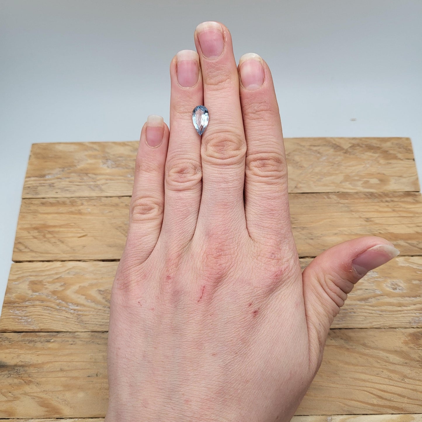 12x7mm Natural Aquamarine, 2.37 Carat, Light Blue Pear Cut Loose Faceted Gemstone