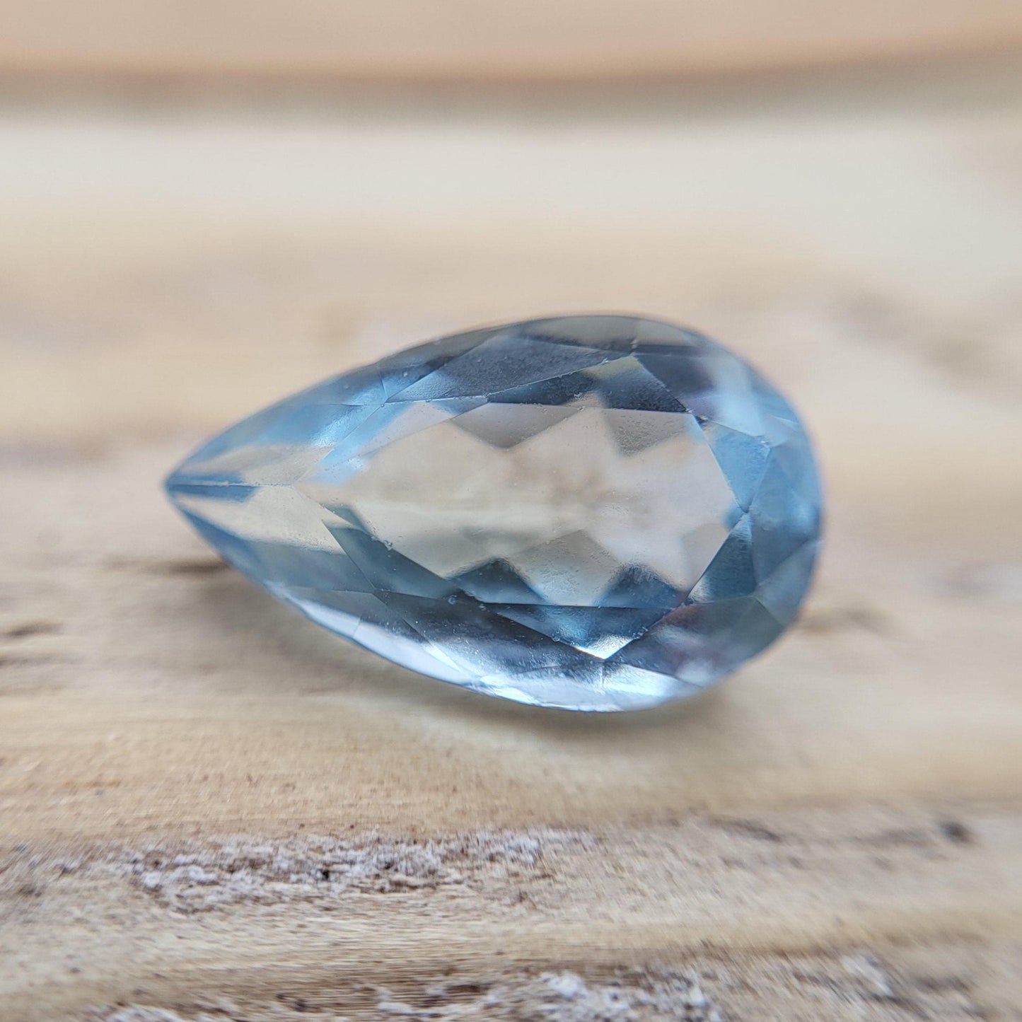 12x7mm Natural Aquamarine, 2.37 Carat, Light Blue Pear Cut Loose Faceted Gemstone