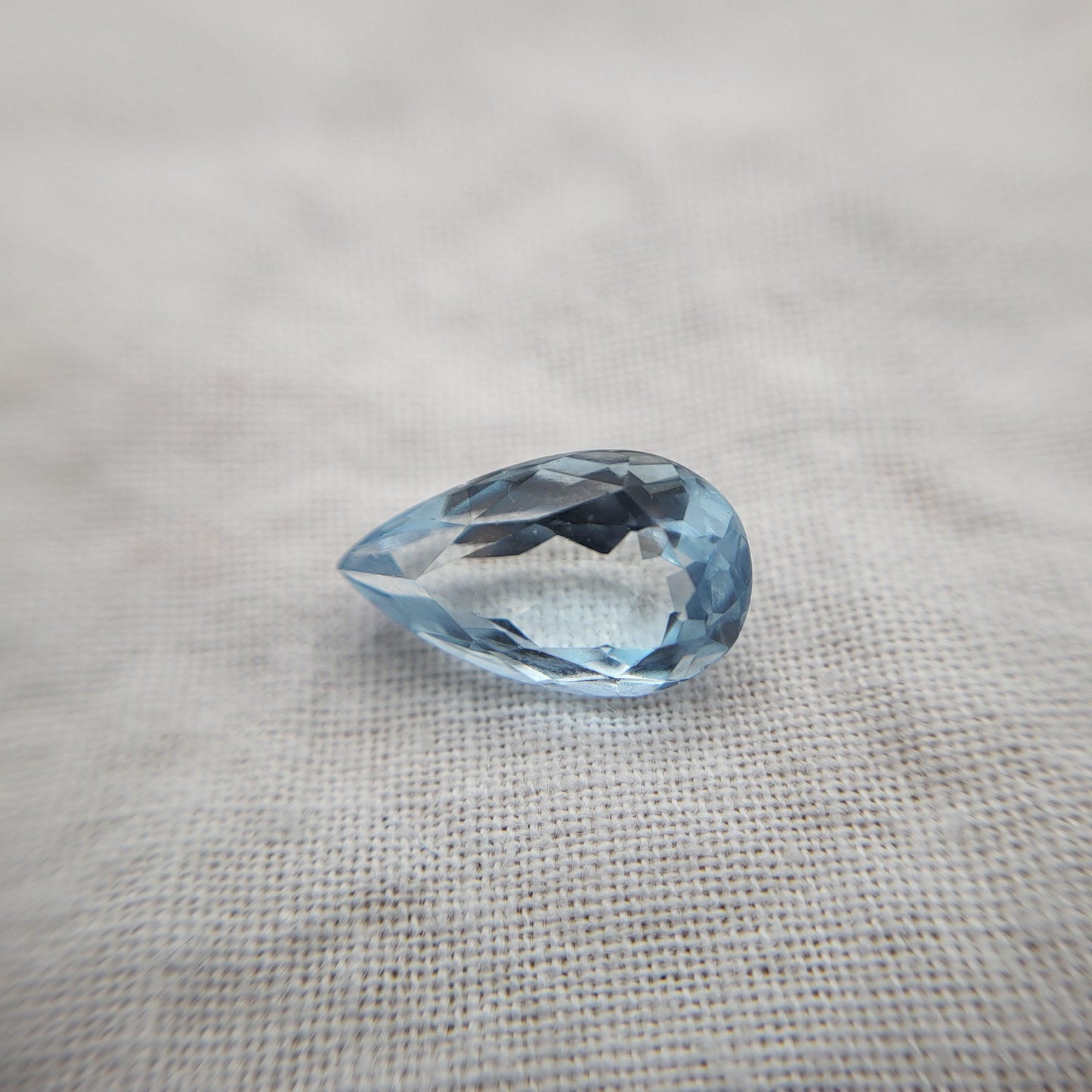12x7mm Natural Aquamarine, 2.37 Carat, Light Blue Pear Cut Loose Faceted Gemstone