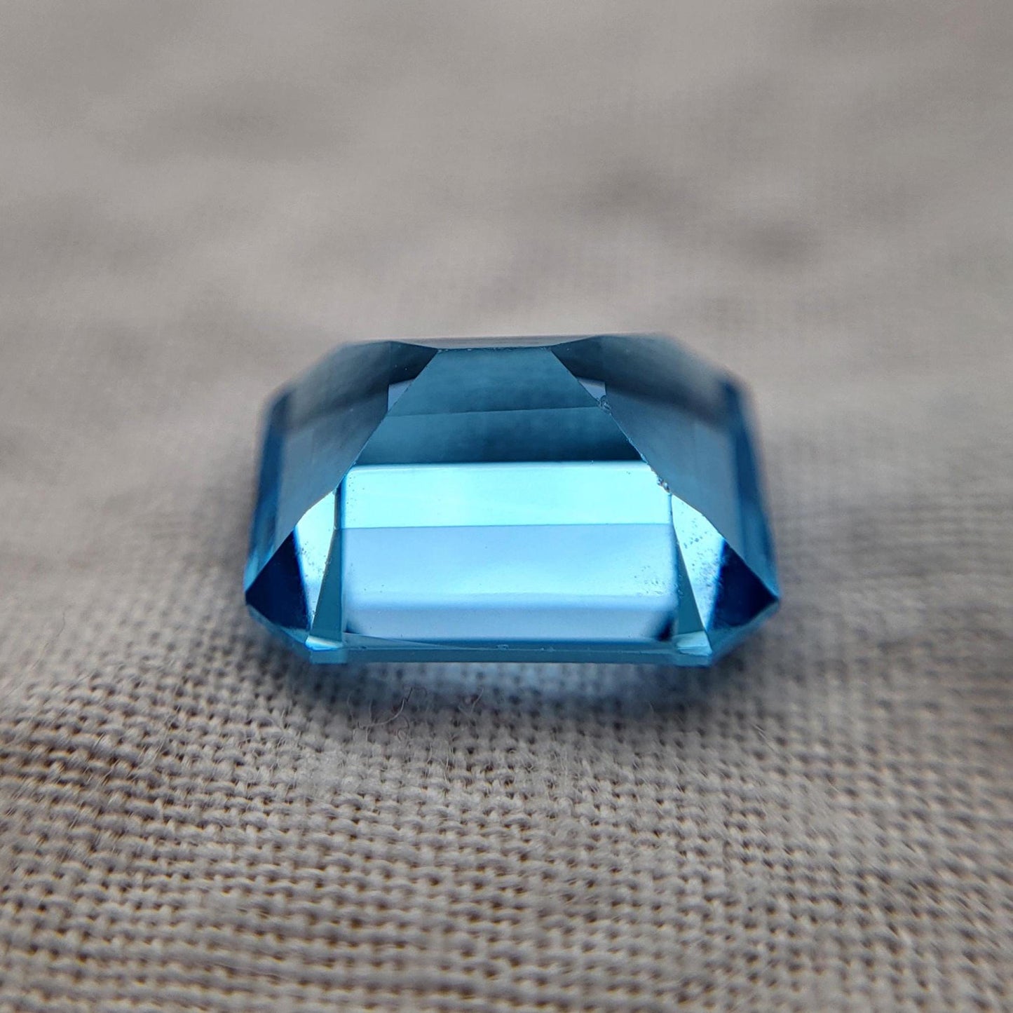 10x8mm Blue Topaz, 3.87 ct Emerald Cut Faceted Gemstone