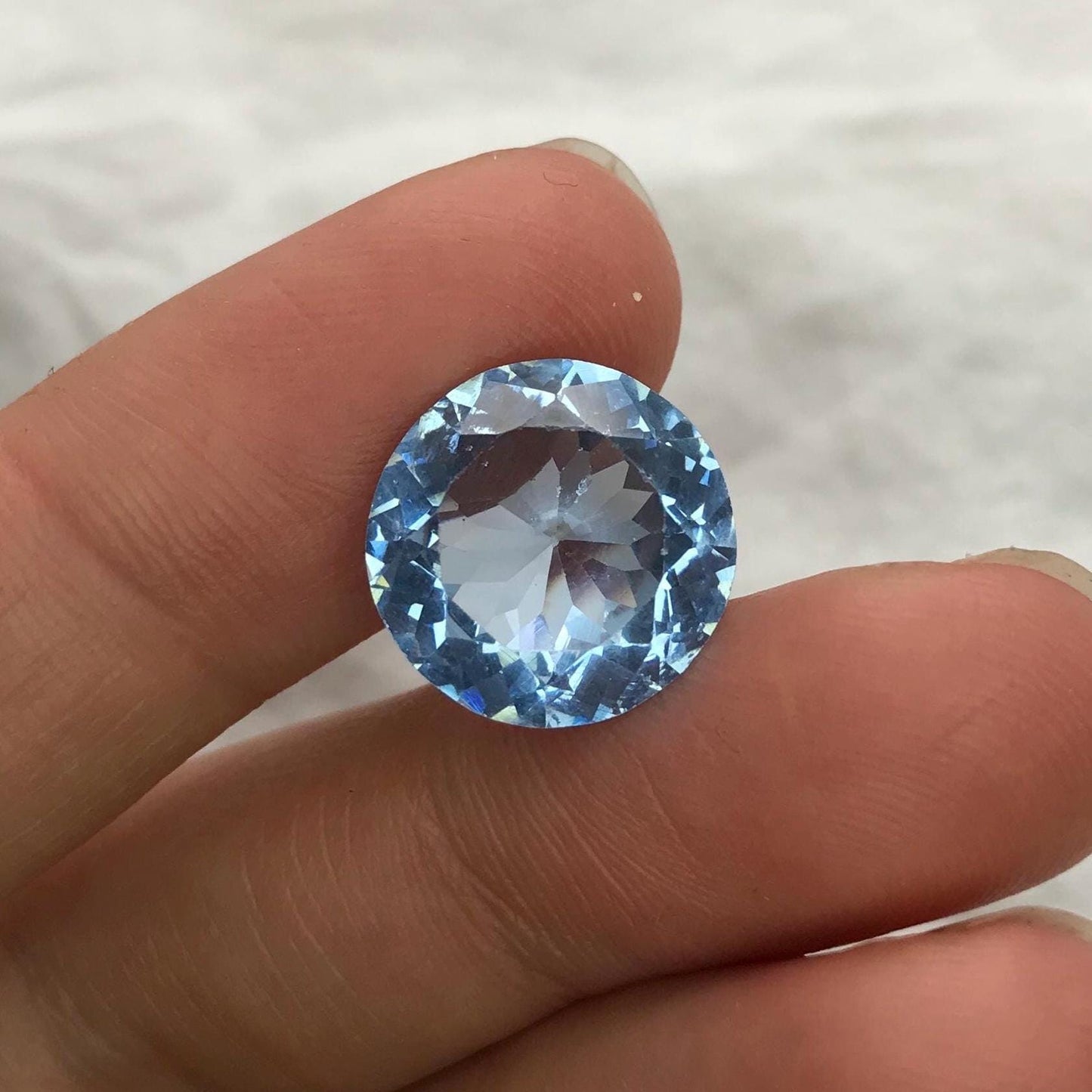 10 Carat Lab Created Blue Spinel 13.5mm Round
