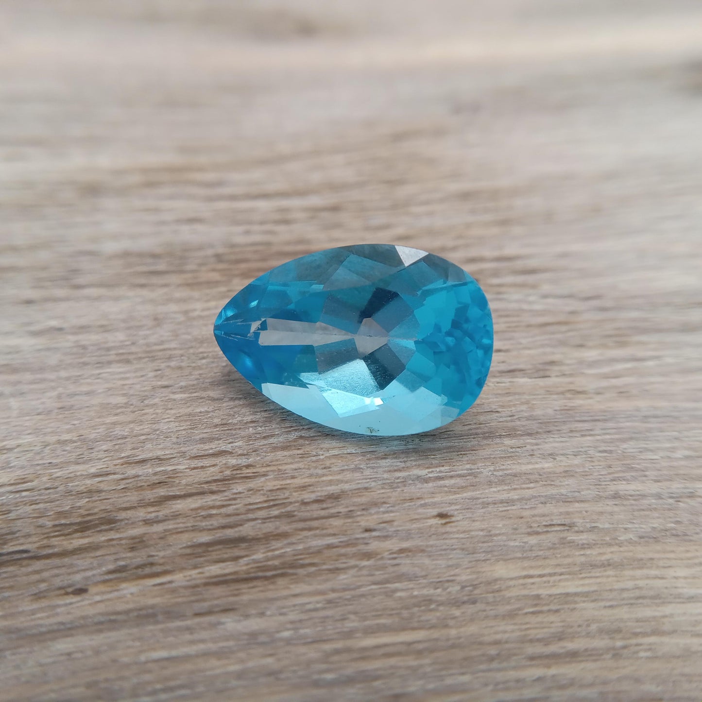 15x10mm 14.9x9.8mm Blue Topaz Pear Cut, 7.92 carat Loose Faceted Gem, Natural Topaz, US Seller