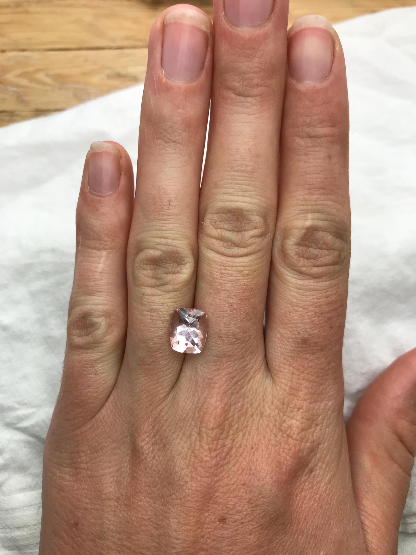 Morganite 10x8mm 2.99 Cushion Rectangle Cut Purplish Pink Loose Gem Imperfect Gemstone