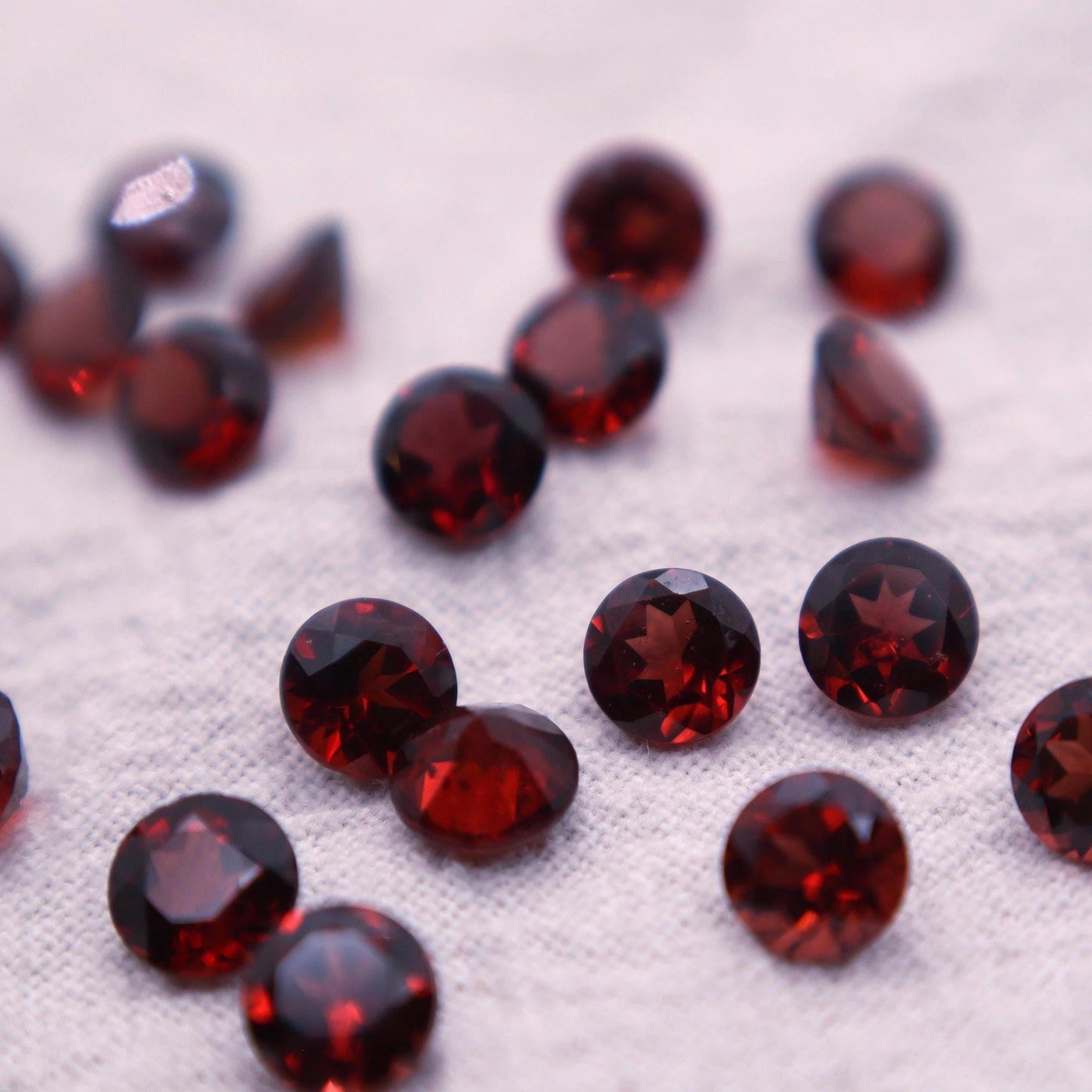 One 5mm Red Garnet Round Cut, Faceted Loose Gemstone