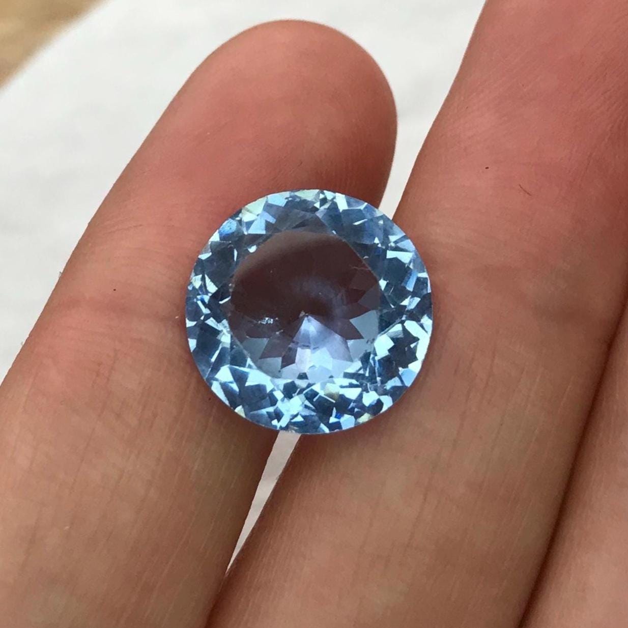 10 Carat Lab Created Blue Spinel 13.5mm Round