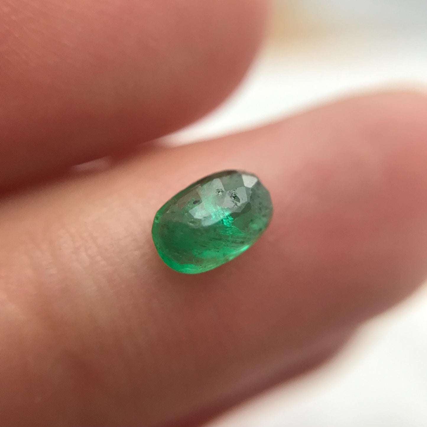 0.43 Natural Emerald 6x4mm Oval Cut Faceted Gem, Loose Recycled Gemstone