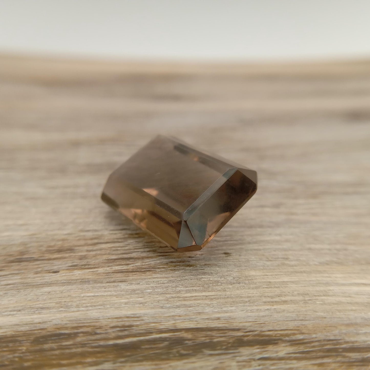 11.43 Carat Smoky Quartz 16x12mm Emerald cut, Faceted Loose Light Brown Gemstone