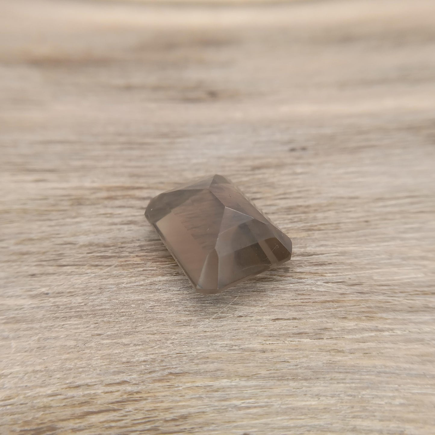 11.43 Carat Smoky Quartz 16x12mm Emerald cut, Faceted Loose Light Brown Gemstone