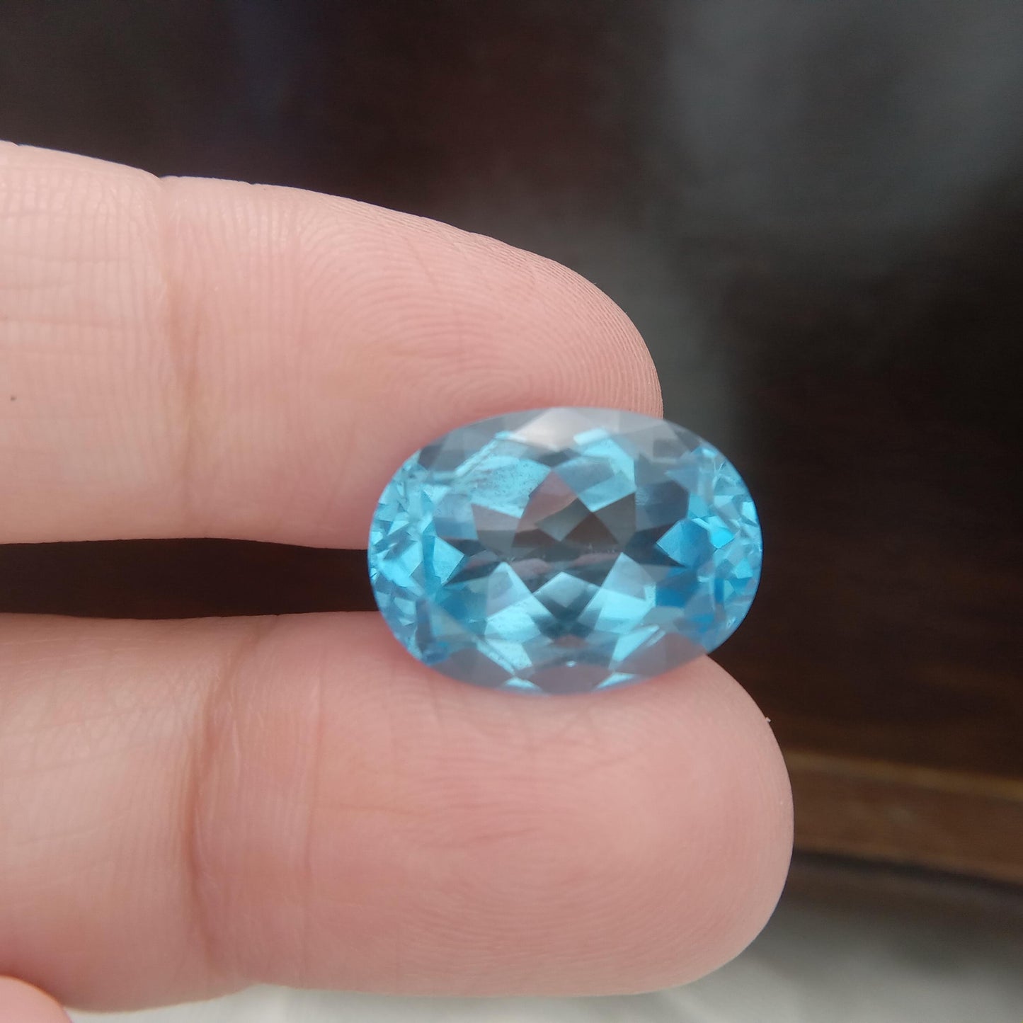 15.9x11.7mm Blue Topaz 11.63 carat Oval Cut Loose, Gemstone Blue Topaz, Faceted Blue Topaz, December Birthstone 16x12mm