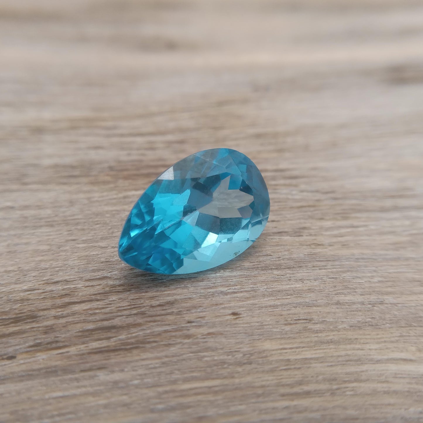 15x10mm 14.9x9.8mm Blue Topaz Pear Cut, 7.92 carat Loose Faceted Gem, Natural Topaz, US Seller