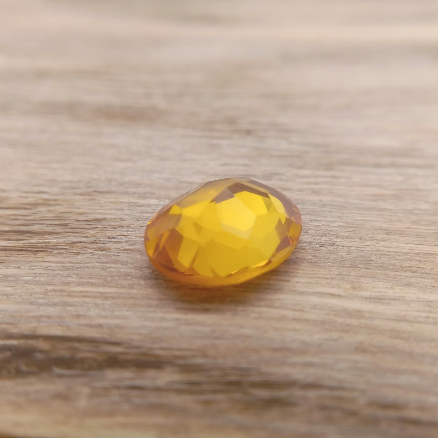 12x10mm Orangey Yellow Lab Sapphire 5.38 Carat Oval Cut, Faceted Loose Synthetic Corundum