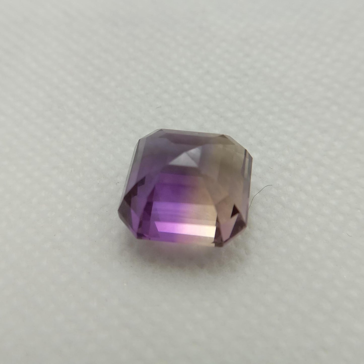 14mm square 14.19 Carat Ametrine 13.8x13.7mm Radiant Cut, Faceted Loose Bi-Color Gemstone Yellow/Purple