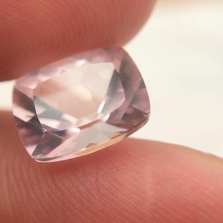 Morganite 10x8mm 2.99 Cushion Rectangle Cut Purplish Pink Loose Gem Imperfect Gemstone