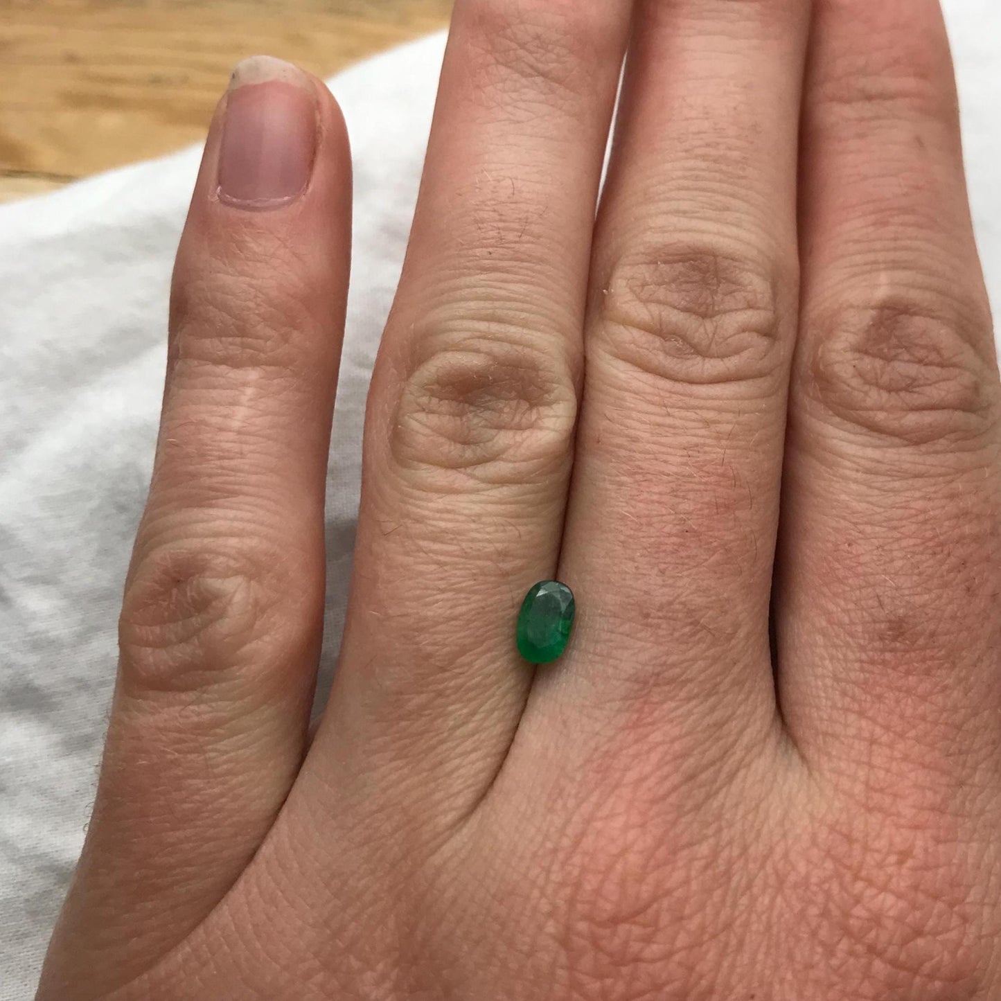 0.43 Natural Emerald 6x4mm Oval Cut Faceted Gem, Loose Recycled Gemstone