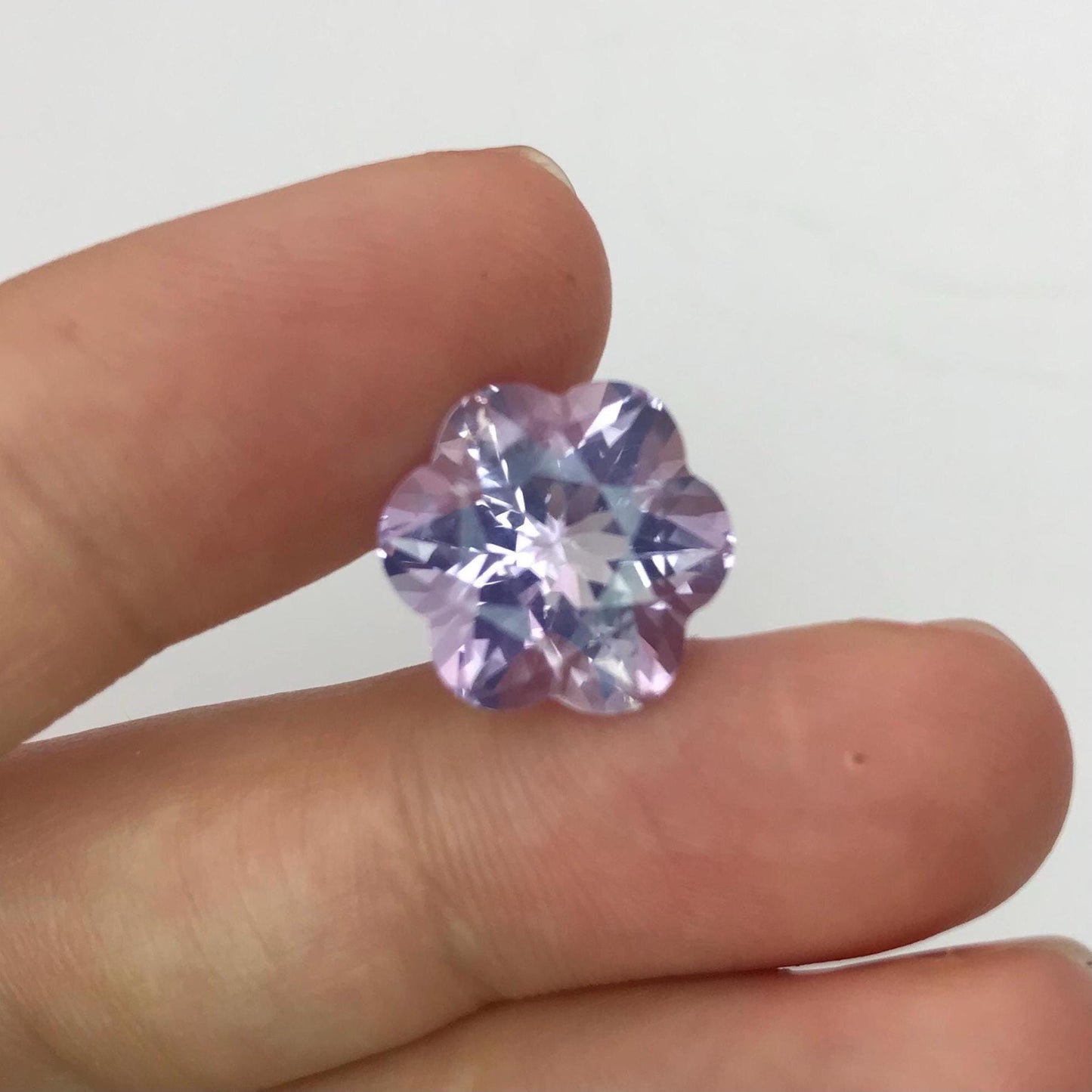 13 mm Flower Cut Lavender Amethyst 8 Carat Fancy Cut, Loose Faceted Gem, Unmounted Gemstone
