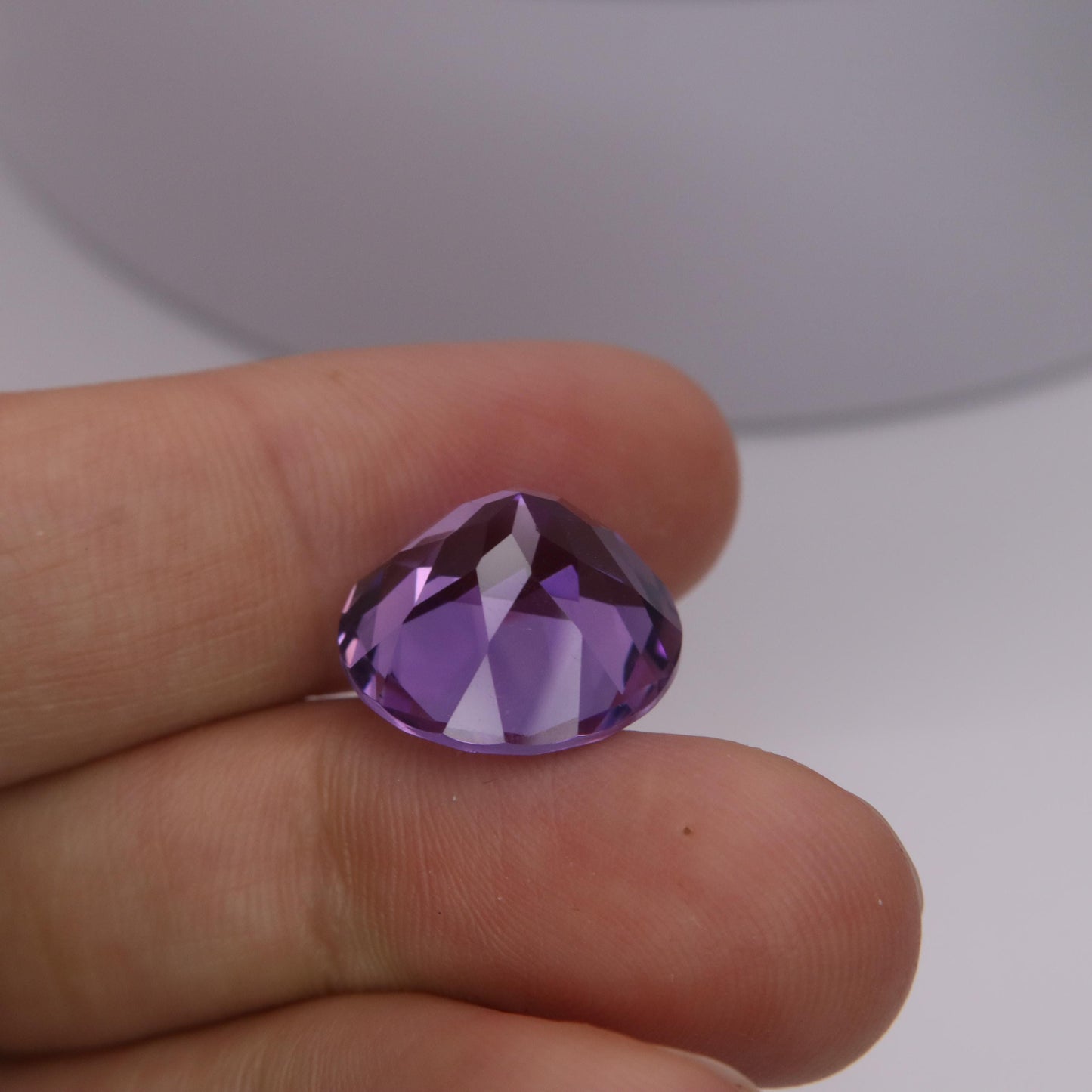 15mm Purple Amethyst 11.17 Carat Round Cut, Faceted Loose Gemstone