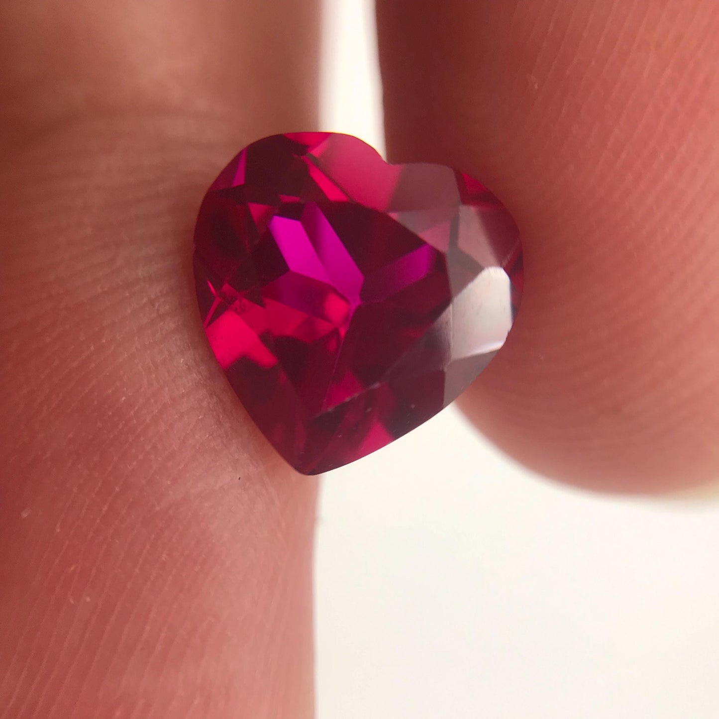 10mm Heart Cut Lab Created Ruby 4 carats Loose Faceted Man-Made Red Gem,