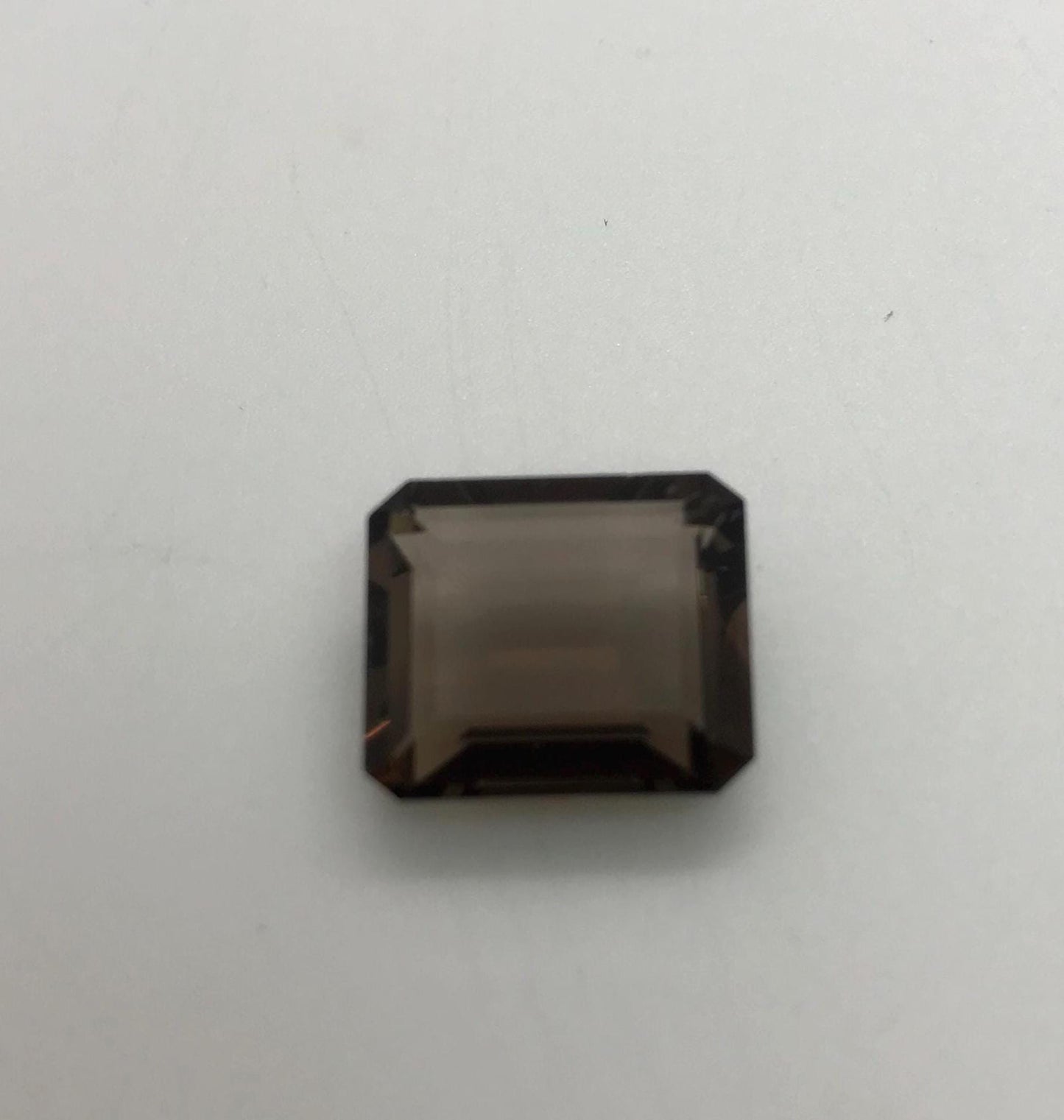 14x12mm Smoky Quartz, Emerald cut, 8.80 ct Faceted Loose Dark Brown Gemstone