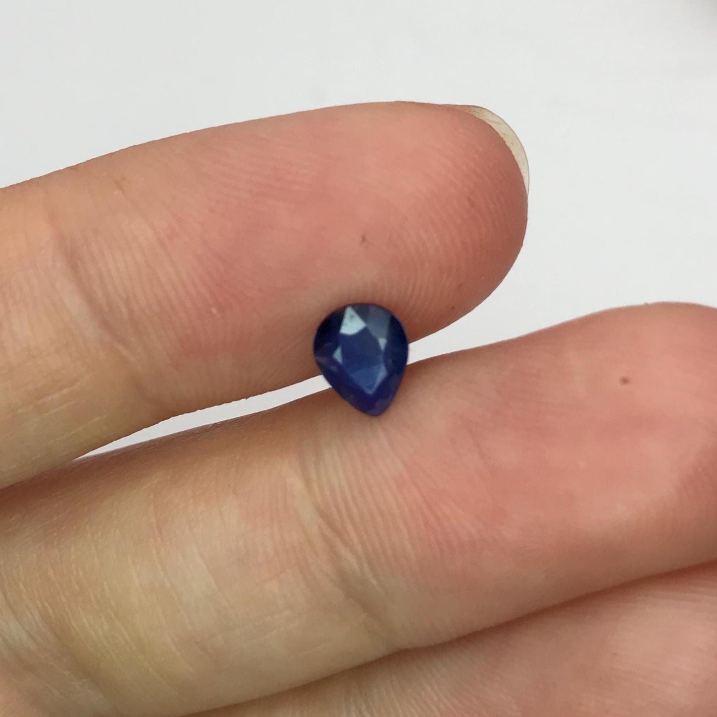 0.53 carat Natural Blue Sapphire Pear Corundum Faceted Loose Gemstone, Dark Blue, 1/2 carat